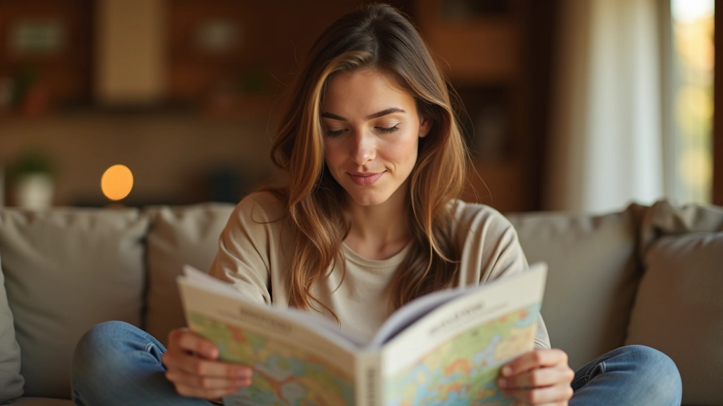 Woman planning travel on map